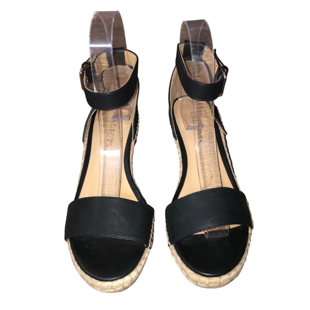 Talbots Espadrilles Womens 6.5 Used Black Leather - Picture 3 of 16